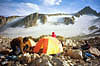 View back to Sacagawea Mountain and Glacier from the camp on moraine on Helen Glacier boundary