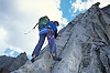 Monia Gandelman on the arete of Ellingwood Peak