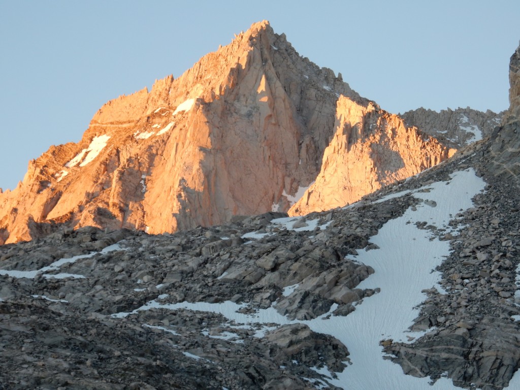 Bear Creek Spire in the morning light. Photo credit Alexander Bukreyev.